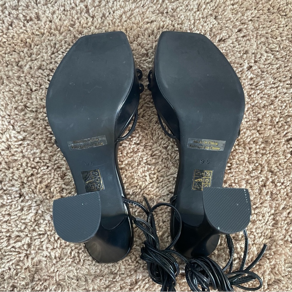 Jeffrey Campbell Prima Donna Platform Tie Up Sandals Heels Women’s 9.5 Black Y2K - Picture 11 of 12